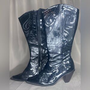 Women’s Black Sequin Cowboy Boots